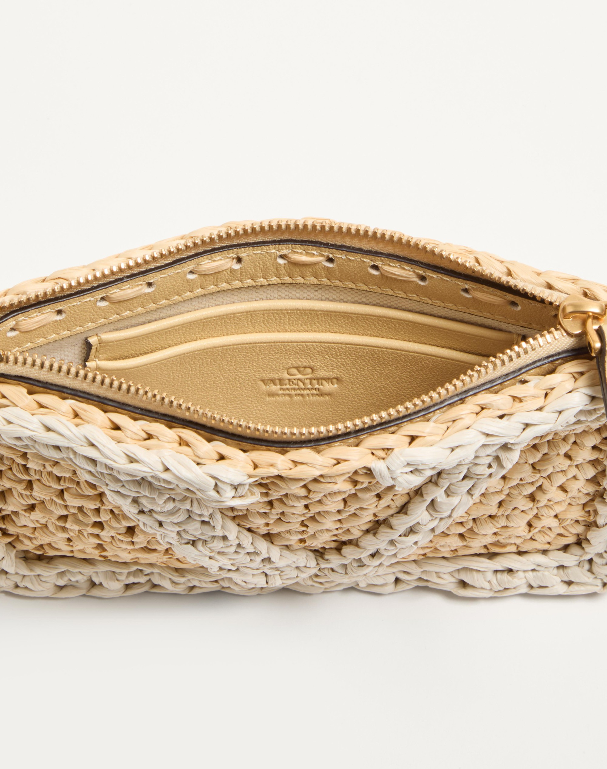 VALENTINO GARAVANI VIVA SUPERSTAR SYNTHETIC RAFFIA POUCH - 5