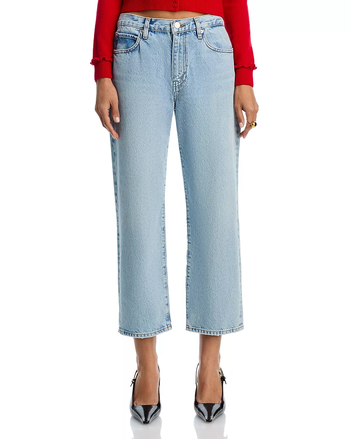 The Hang High Rise Ankle Straight Jeans in Johanna - 7