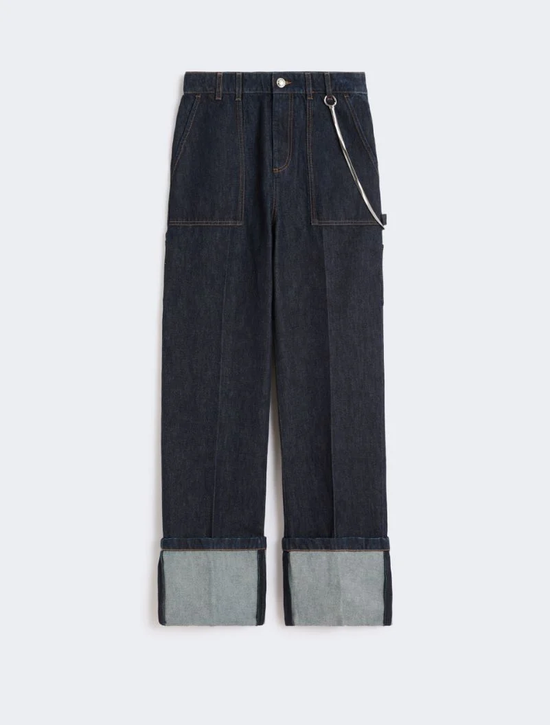 Denim jeans with high turn-up - midnightblue - 1