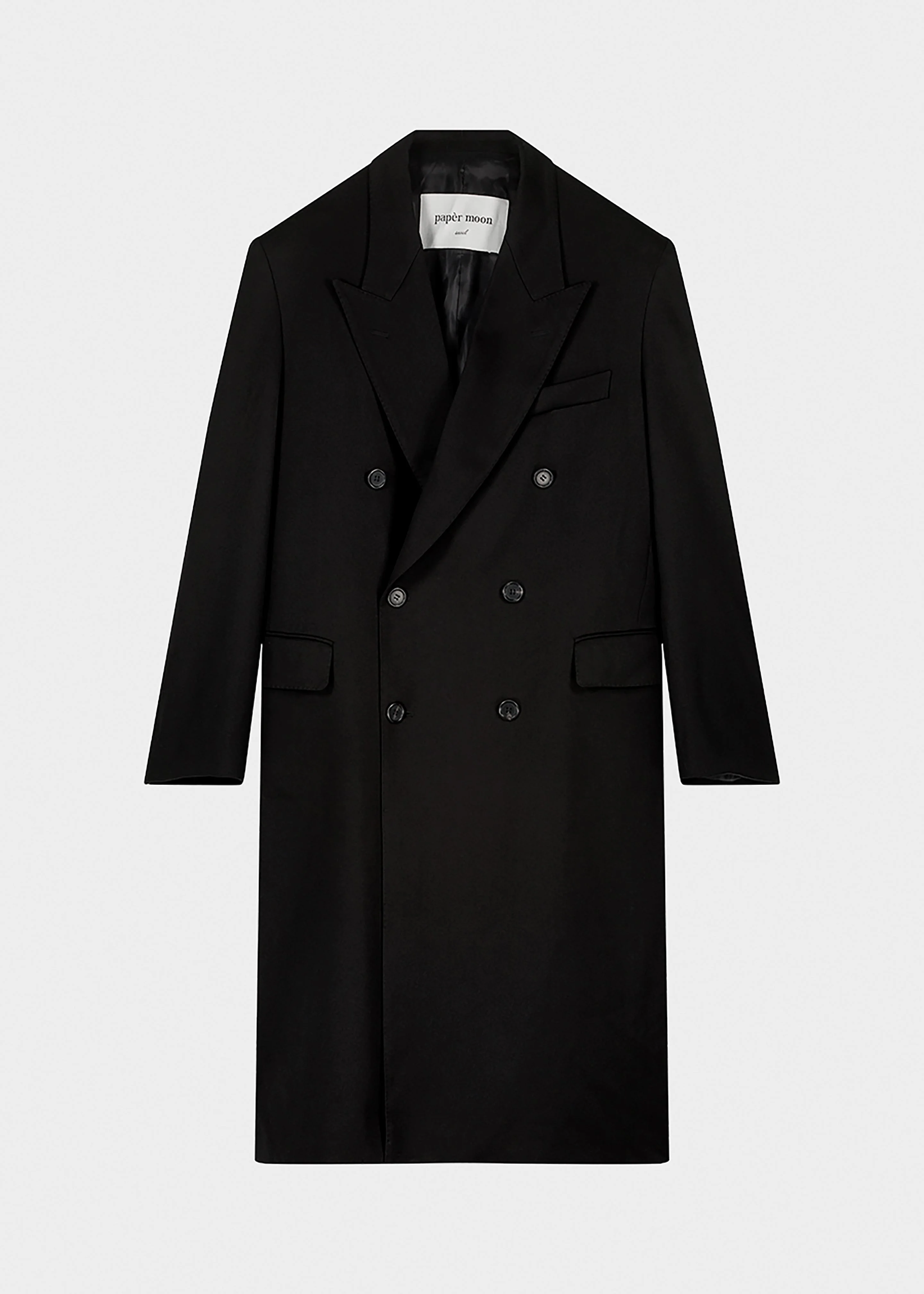 London Double Breasted Coat - Black - 1