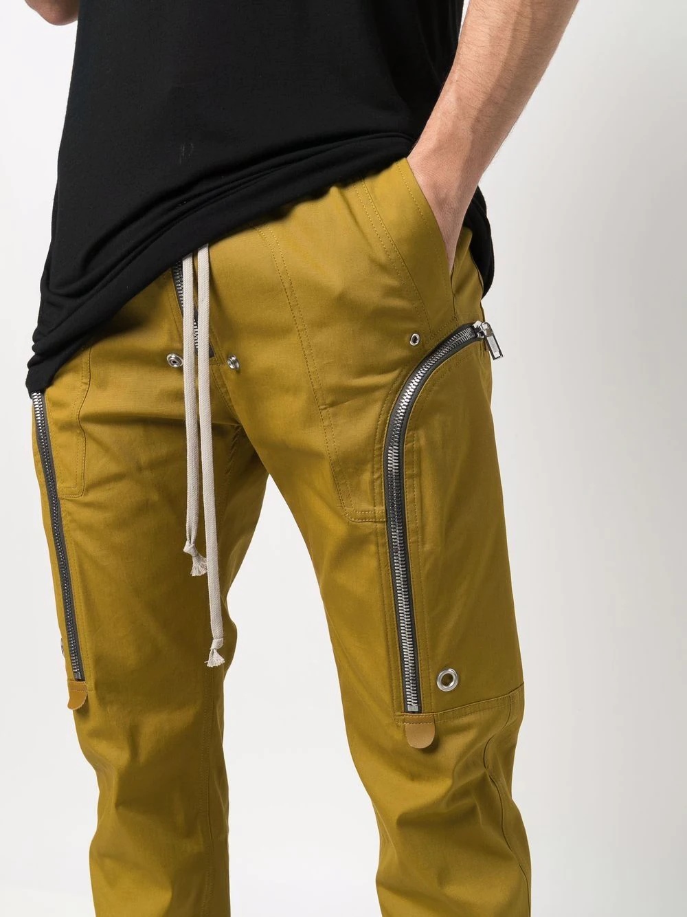 drawstring-waist tapered trousers - 5