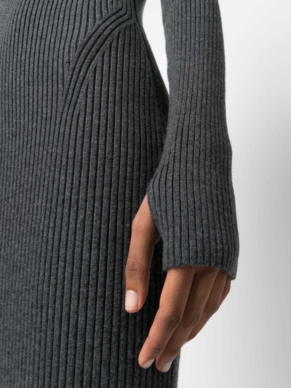 long-sleeve knitted dress - 5
