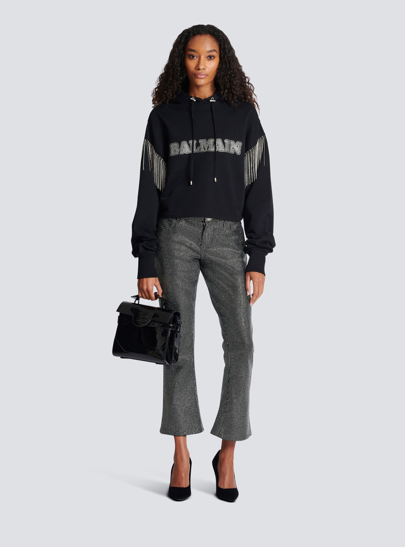 Balmain Bootcut jeans with rhinestones outlook
