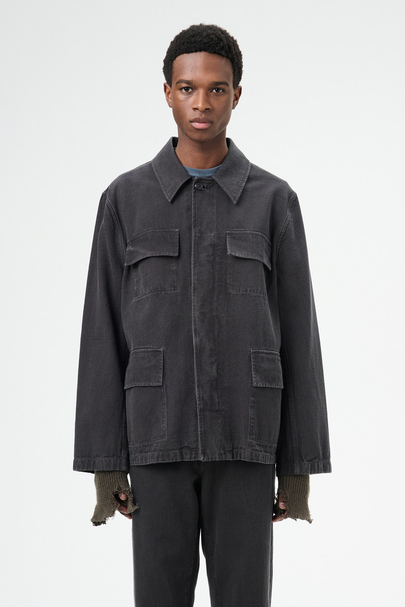 Our Legacy Uniform Jacket Ash Black Reborn Canvas outlook