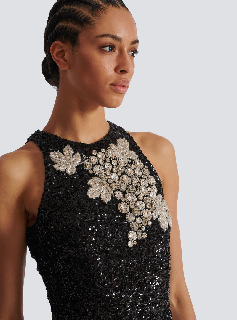Sequin dress with Grape embroidery 8