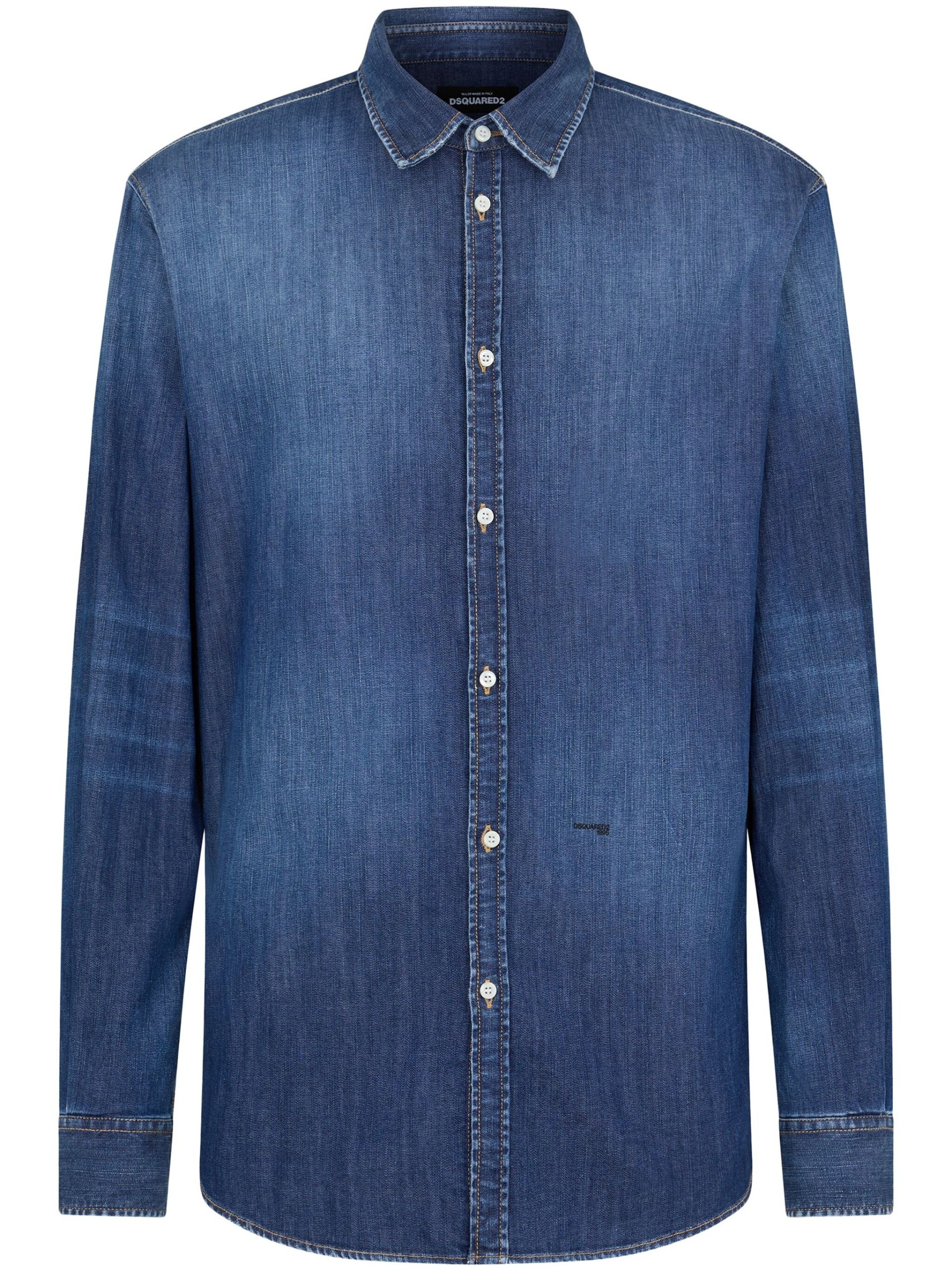 Blue Faded Denim Shirt - 1