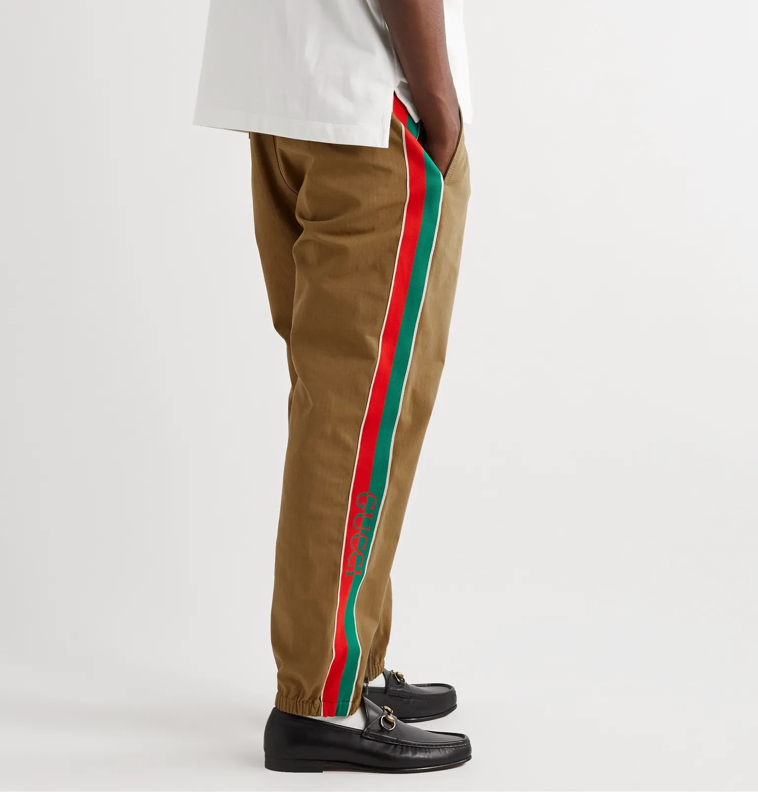 Slim-Fit Tapered Webbing-Trimmed Cotton-Blend Ripstop Trousers - 4