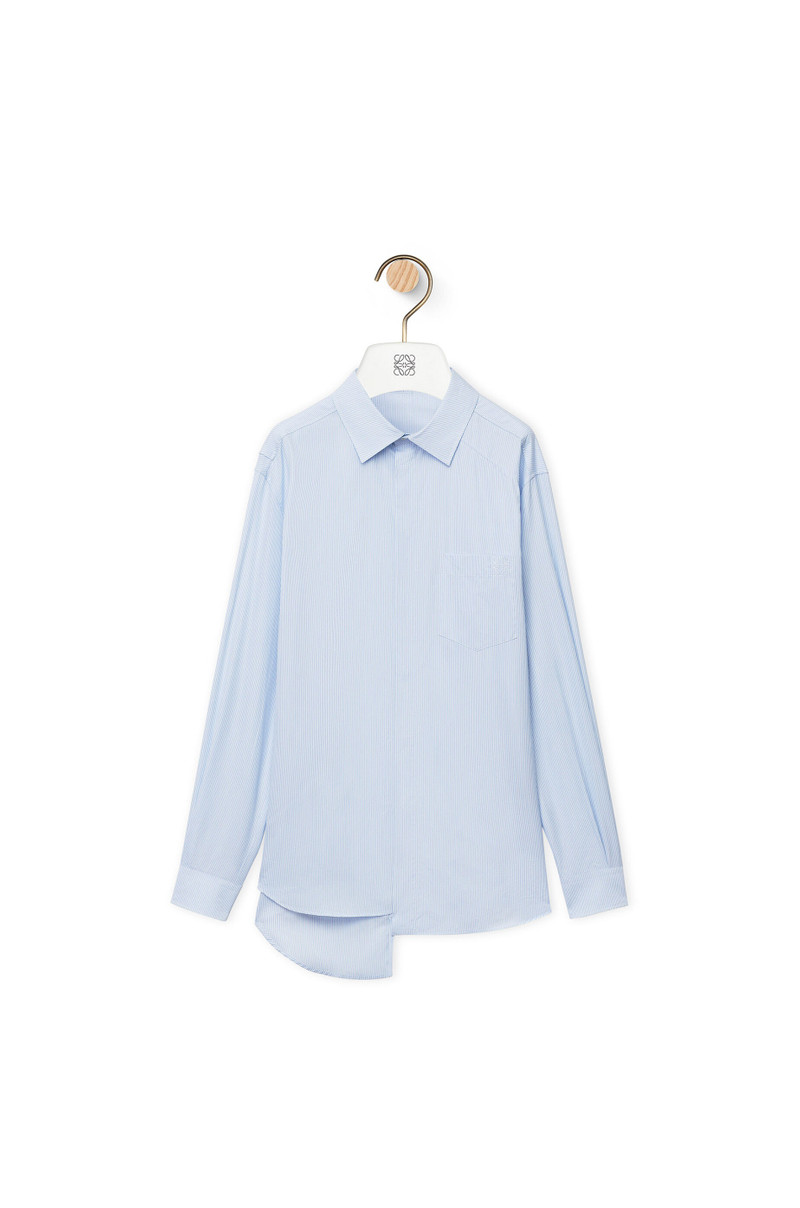 Asymmetric shirt in striped cotton 1