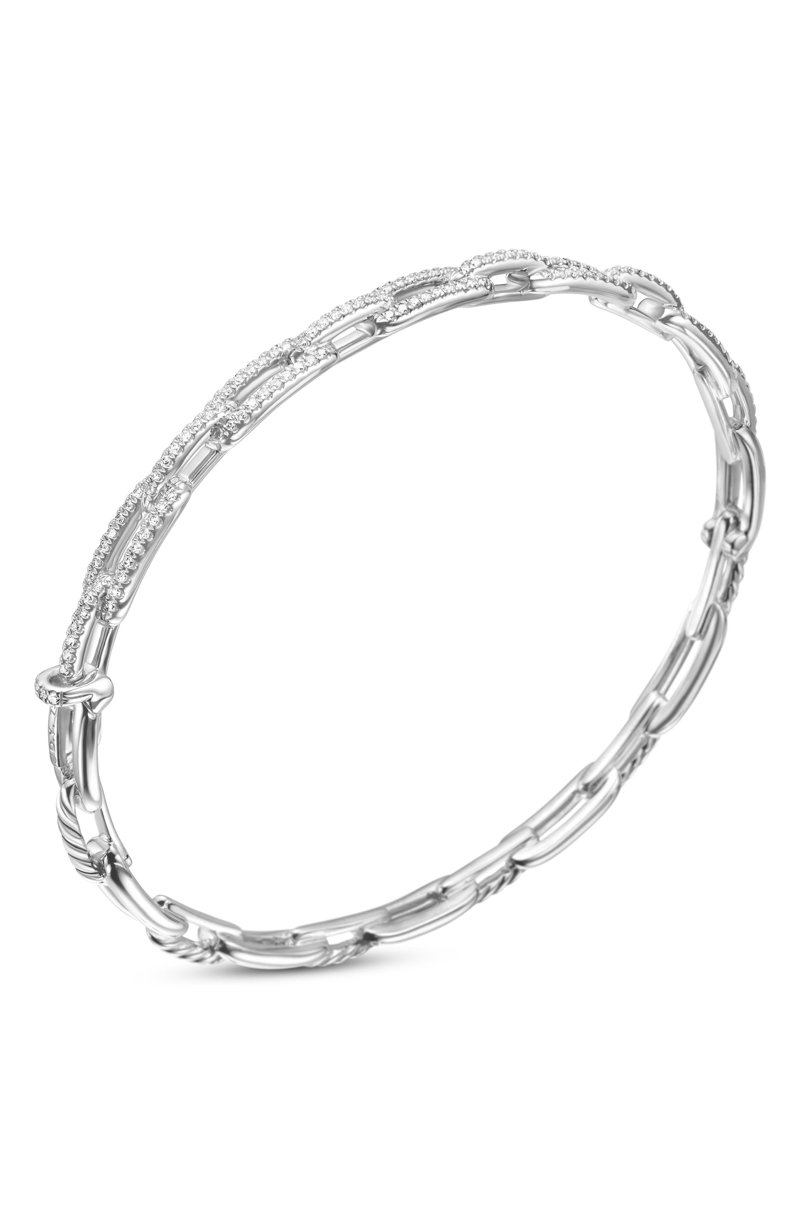 David Yurman Stax 18K Gold Chain Link Bracelet with Diamonds in White Gold at Nordstrom - 5
