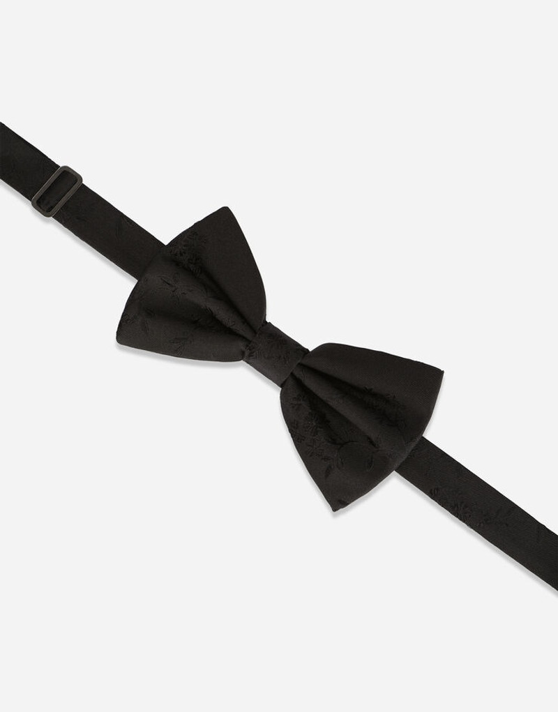 Dolce & Gabbana Tie-print silk jacquard bow tie outlook