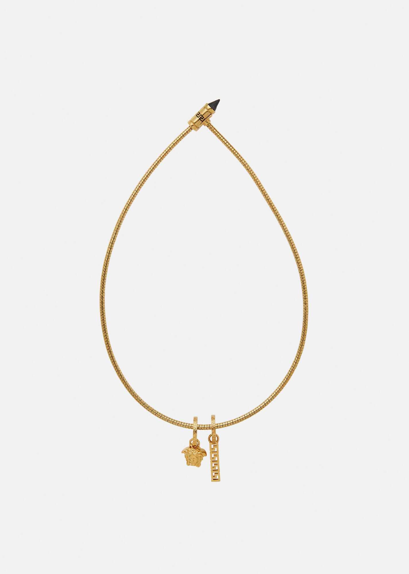 Medusa Greca Charms Necklace - 1
