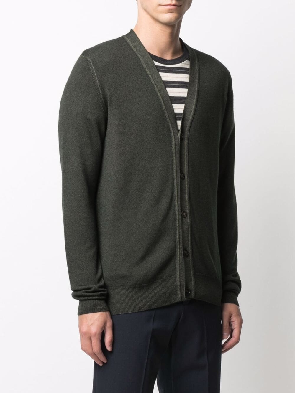 ribbed-knit wool cardigan - 3