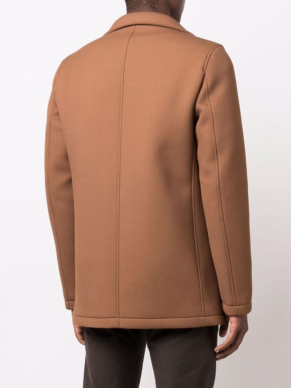 toffee double-breasted peacoat - 4