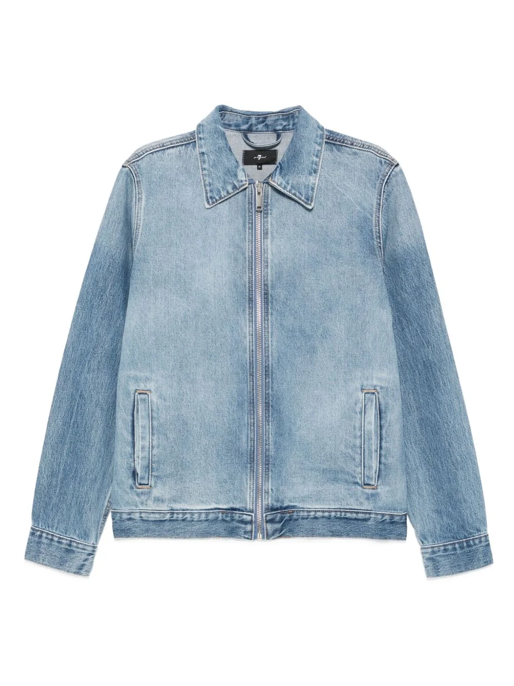 zip-fastening denim jacket - 1