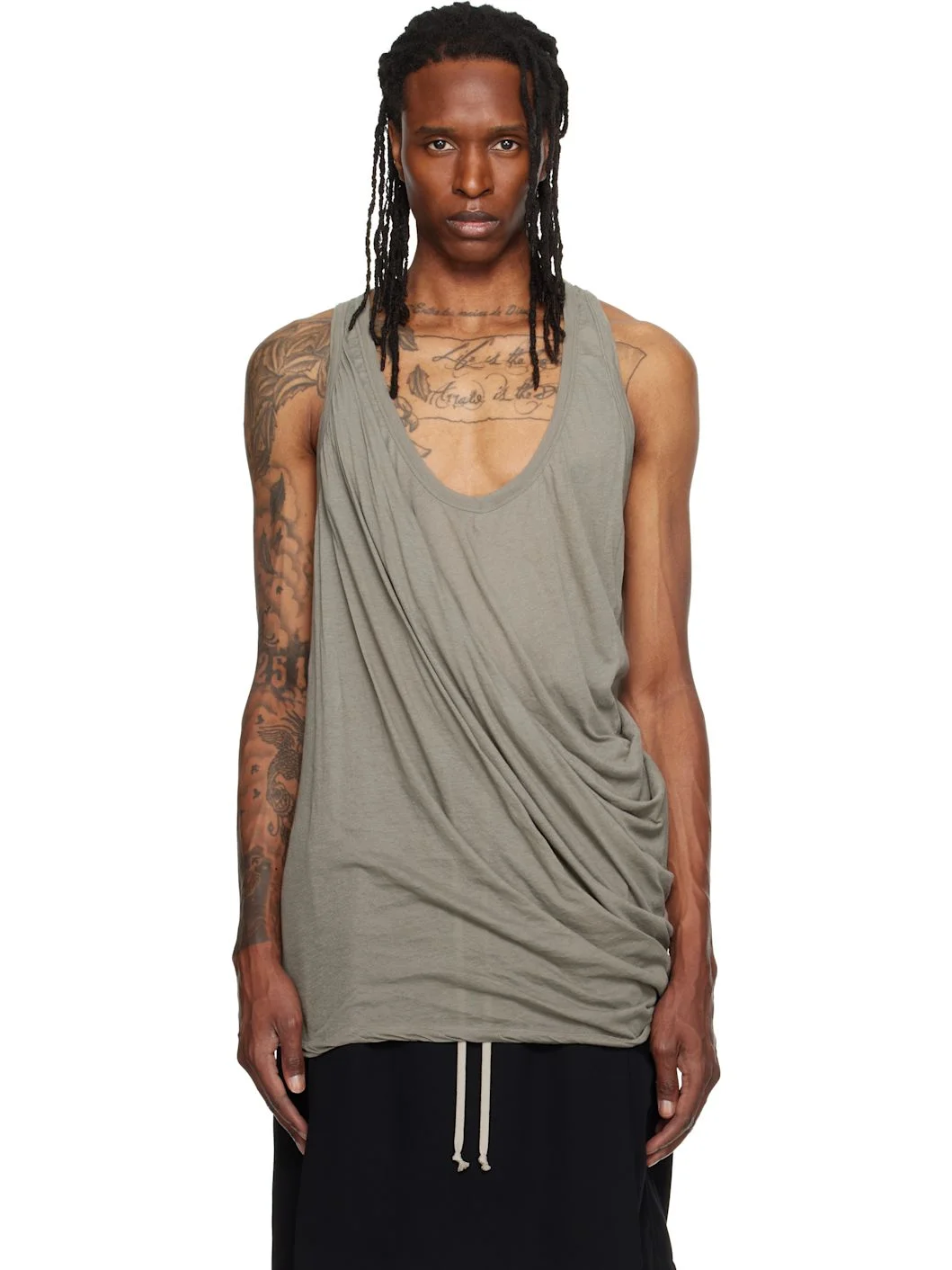 Taupe Tower Draped Pony Tank Top - 1