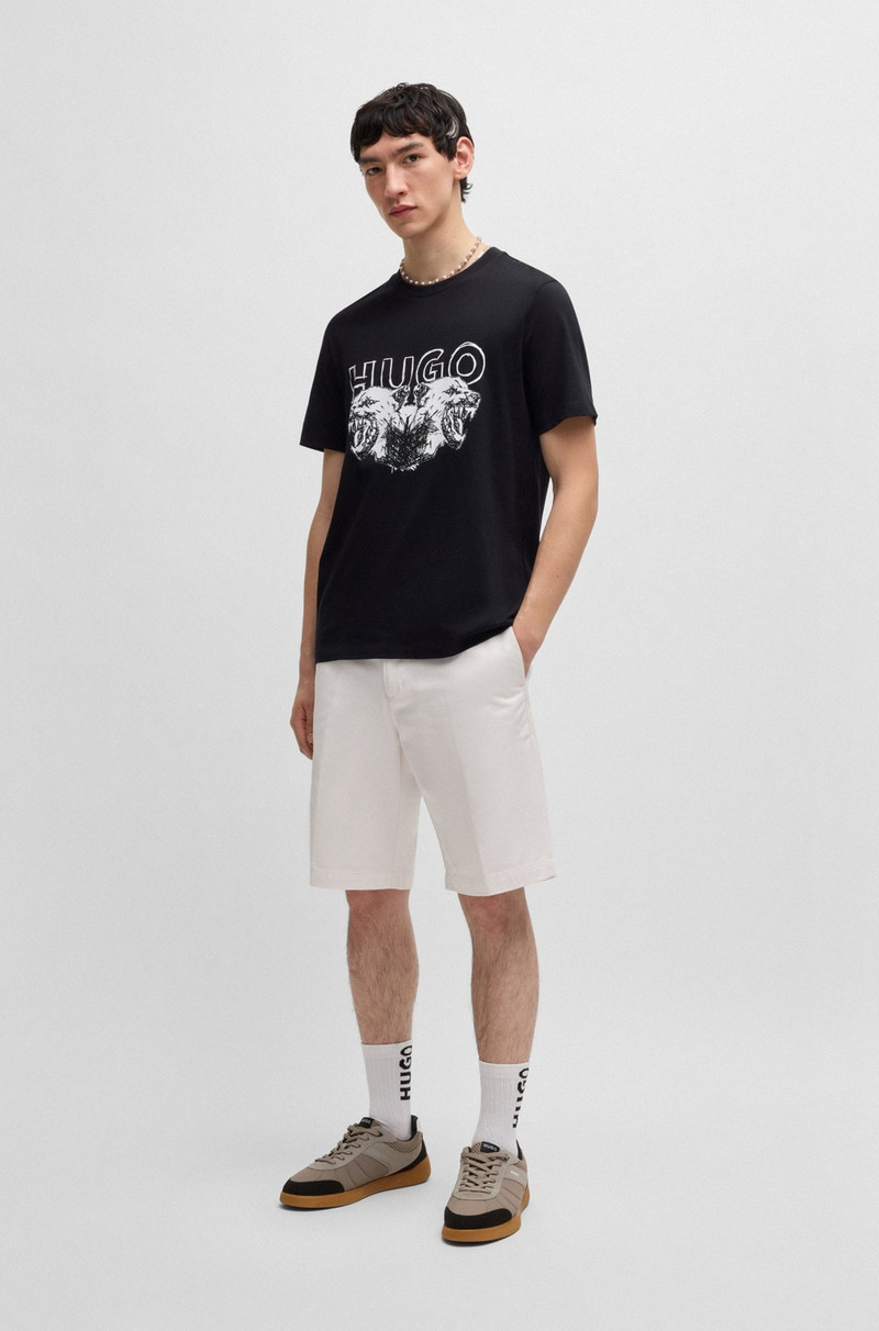 HUGO REGULAR-FIT SHORTS WITH SLIM LEG AND BUTTONED POCKETS outlook
