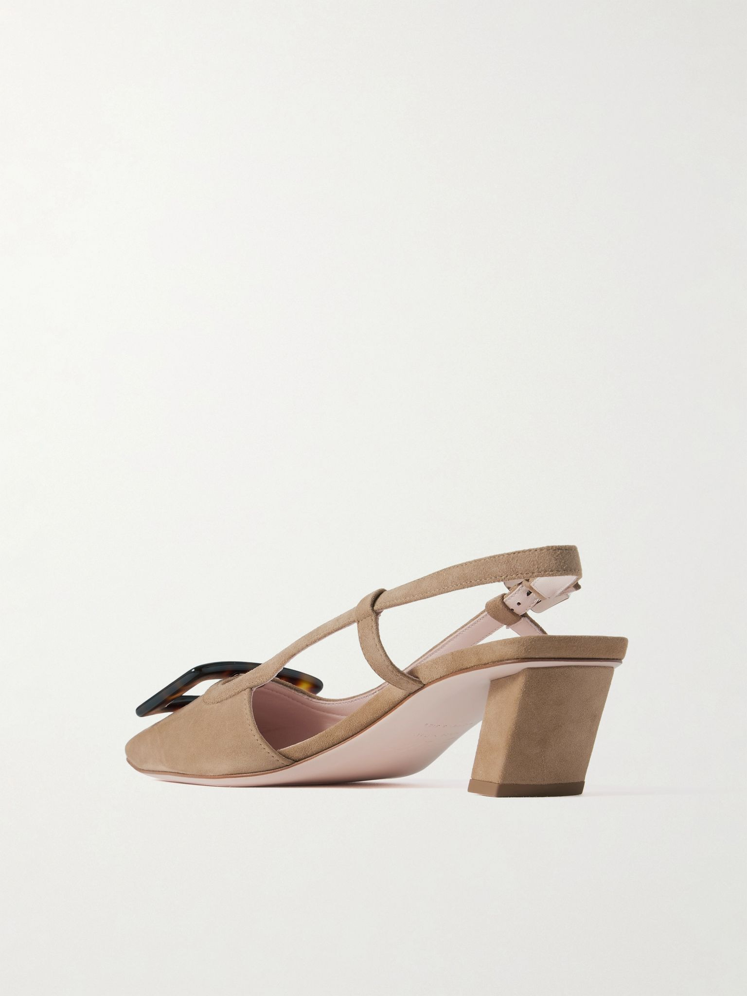 Belle Vivier 45 suede slingback pumps Brown - 3