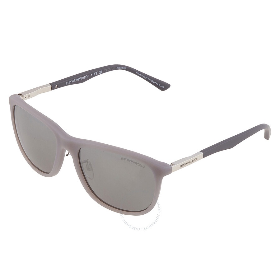 Emporio Armani Grey Mirrored Silver Rectangular Men's Sunglasses EA4201F 51266G 58 - 3