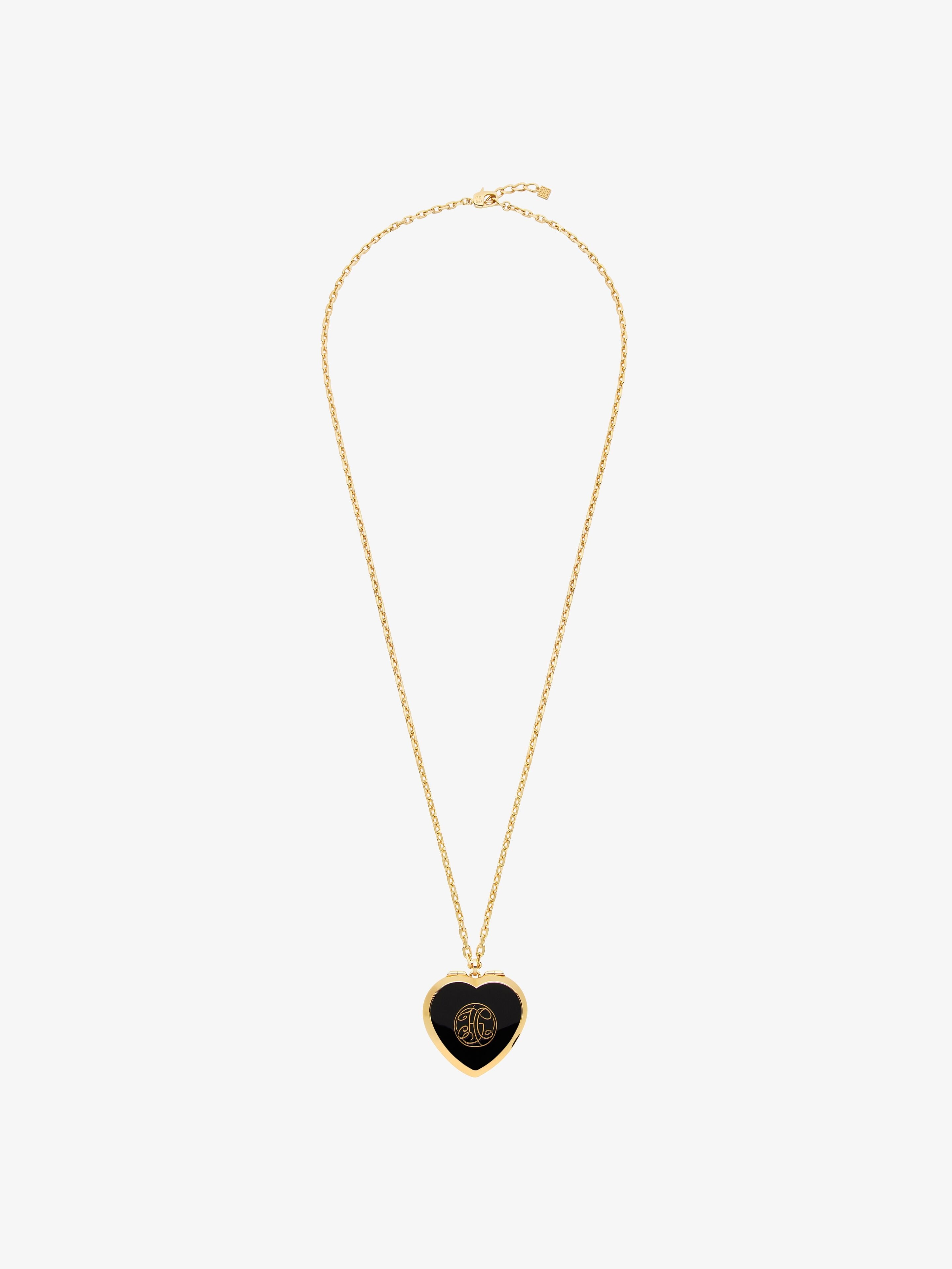 HEART MIRROR NECKLACE IN METAL AND ENAMEL - 1