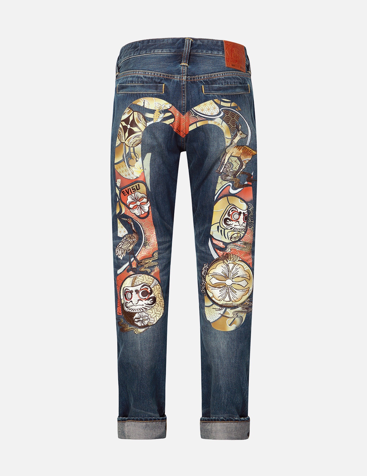 HANAFUDA DARUMA DAICOCK EMBROIDERY CARROT FIT DENIM JEANS #2017 - 2