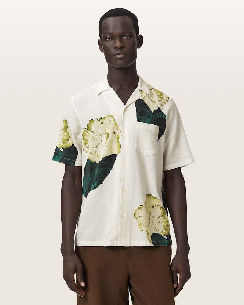 ALLSAINTS NOUVELLE SHORT SLEEVE LINEN BLEND SHIRT outlook