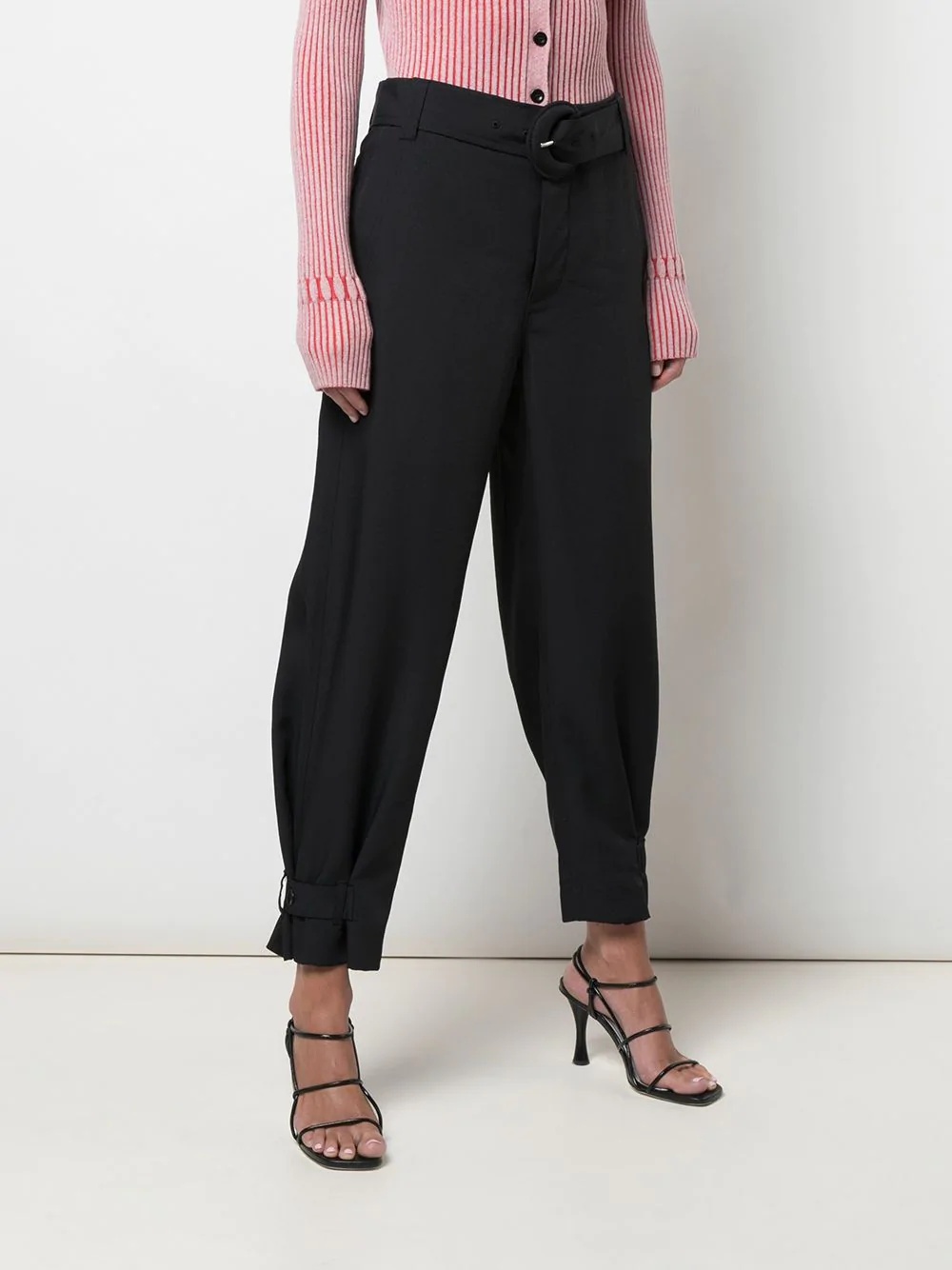 Rumpled pique belted pants - 3