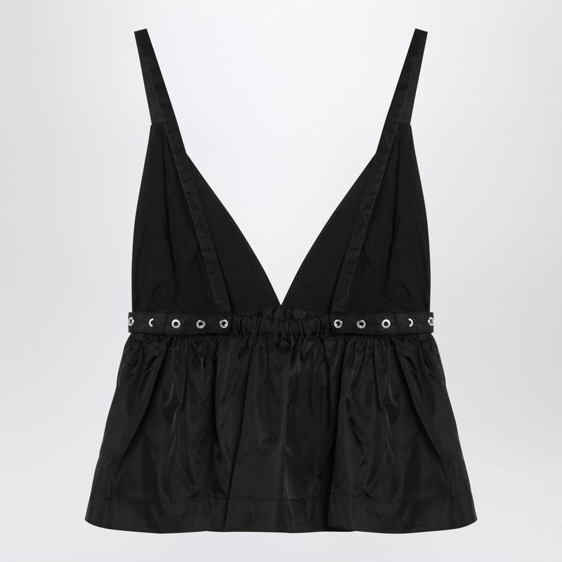 Ganni Black Duchesse Top With Strap Women - 2