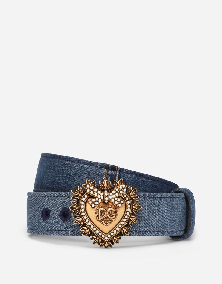 【Dolce&Gabbana】 Devotionデニムベルト Devotion denim belt in blue - Dolce Gabbana | Mytheresa