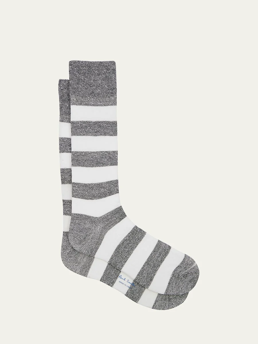 Men's Barry Thick Stripe Crew Socks - 1