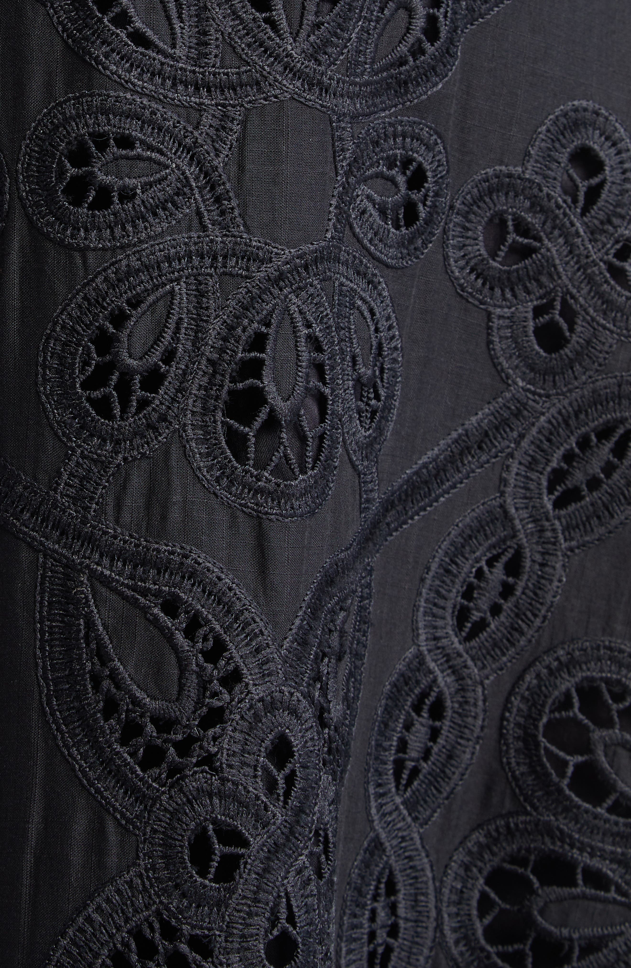 Zimmermann Rhiannon Guipure Lace Trim Cotton Maxi Skirt in Black at Nordstrom - 7