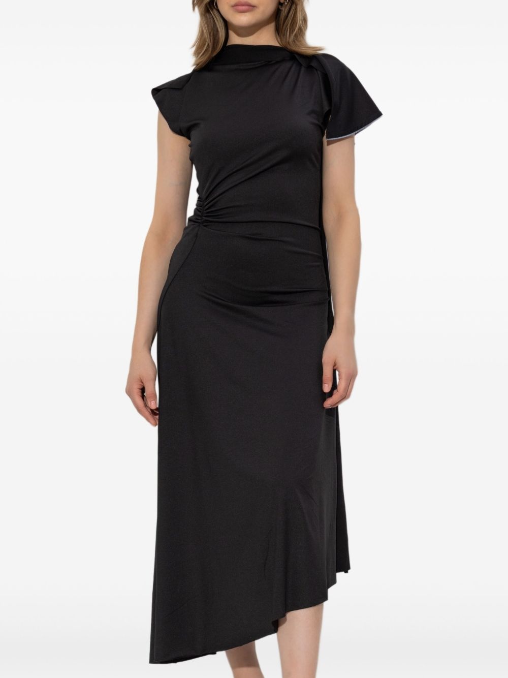 asymmetrical draped dress - 3