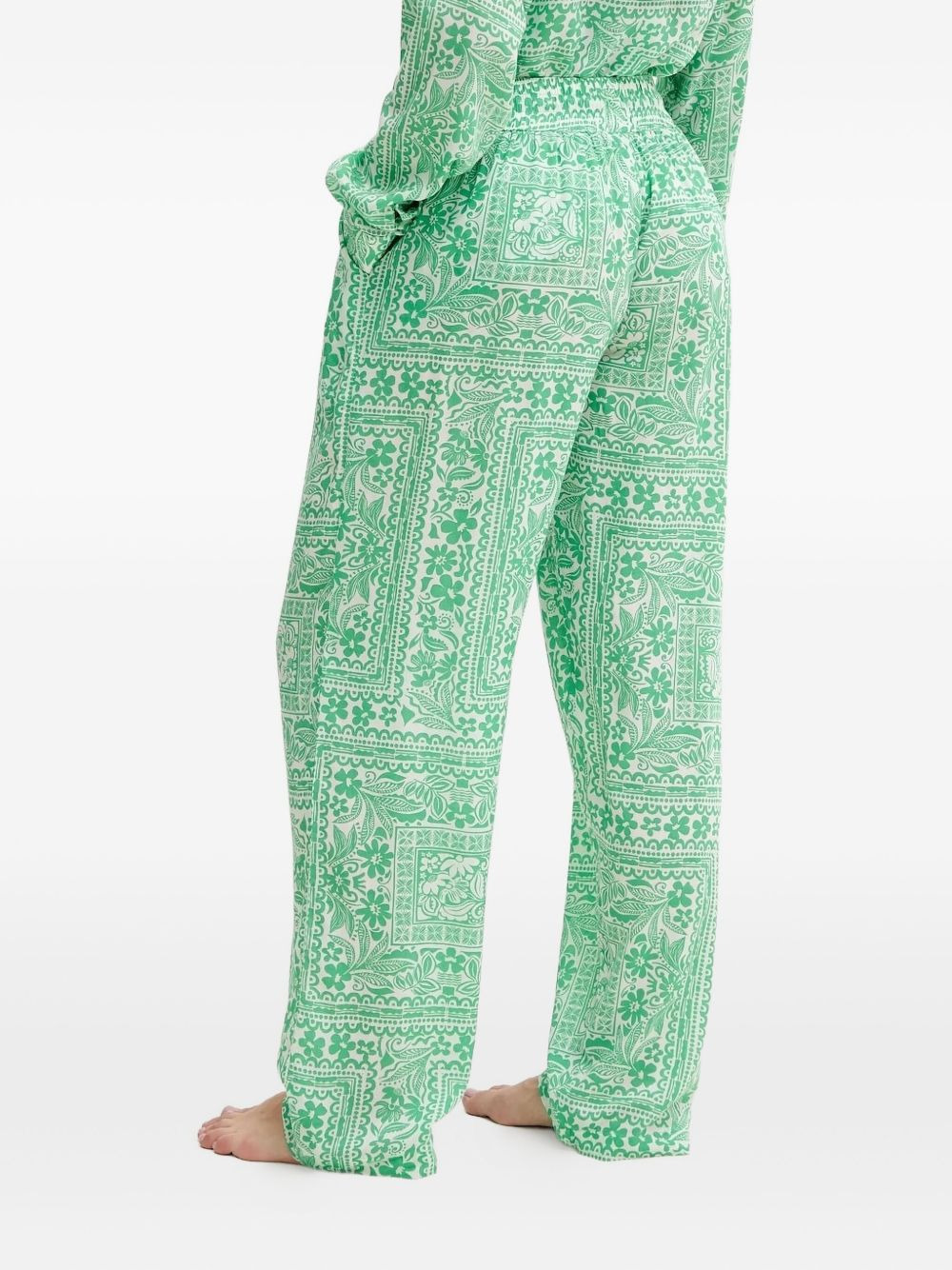 patterned drawstring-waistband trousers - 2