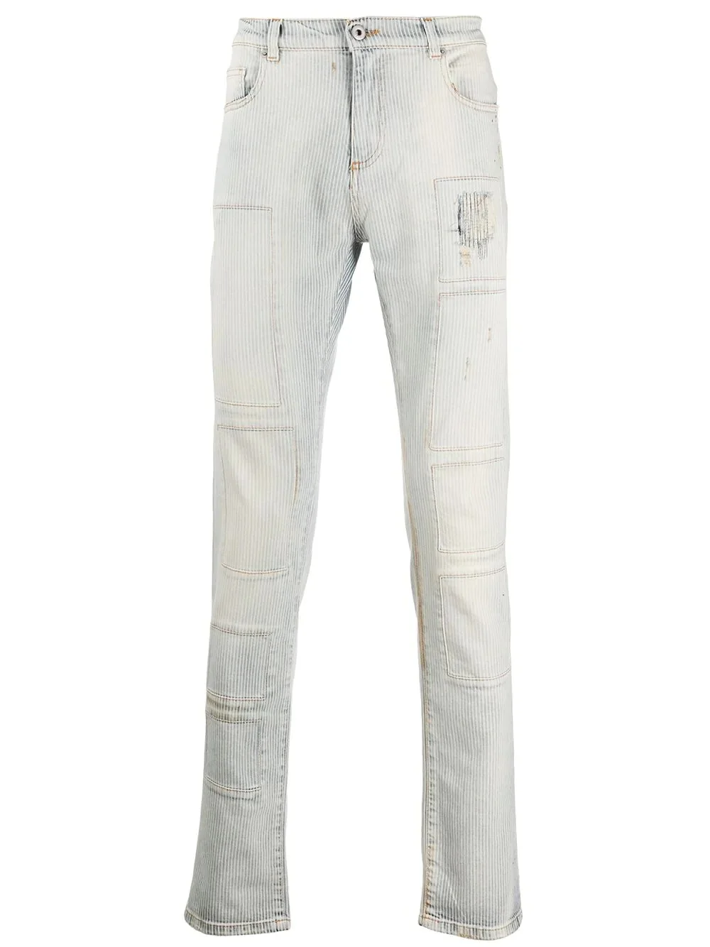 slim-fit stonewashed jeans - 1