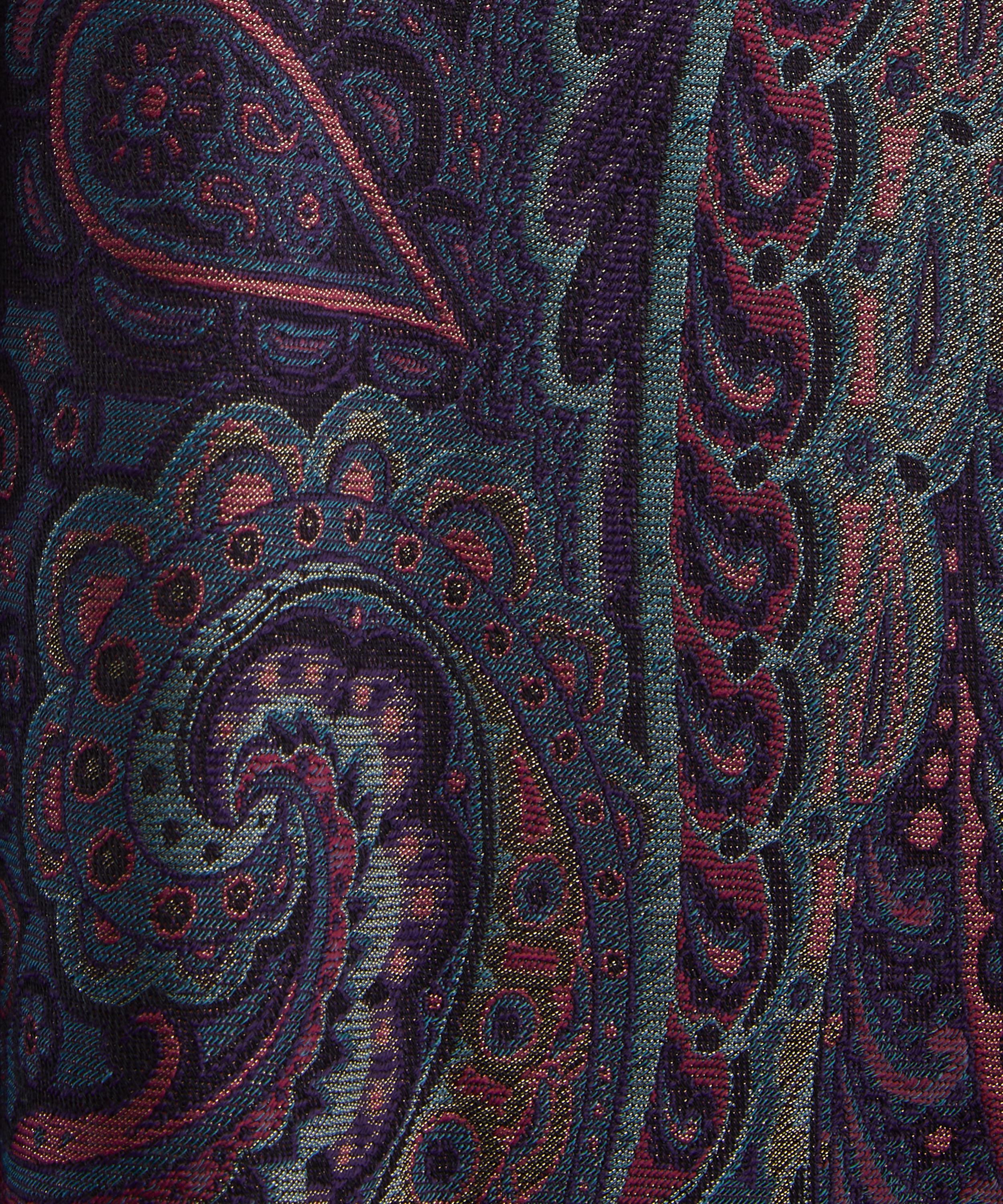 Wool-Blend Paisley Poncho - 5