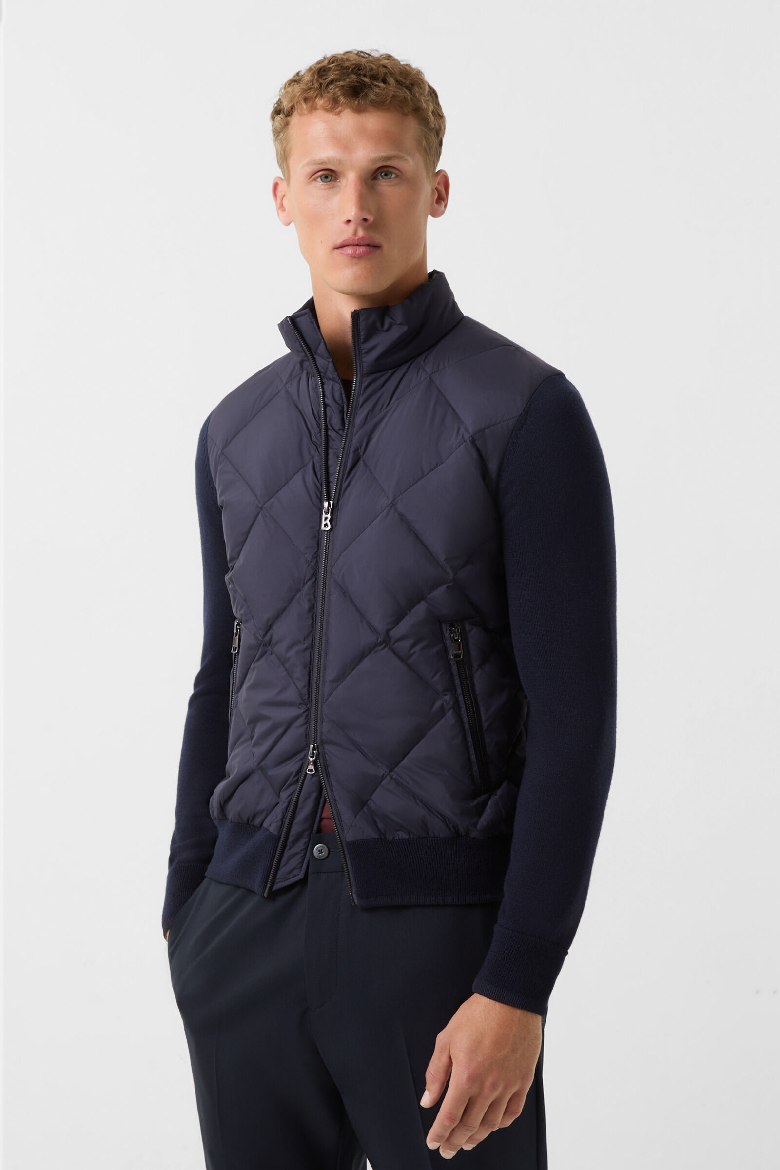Zisco hybrid knit jacket in Navy blue - 2