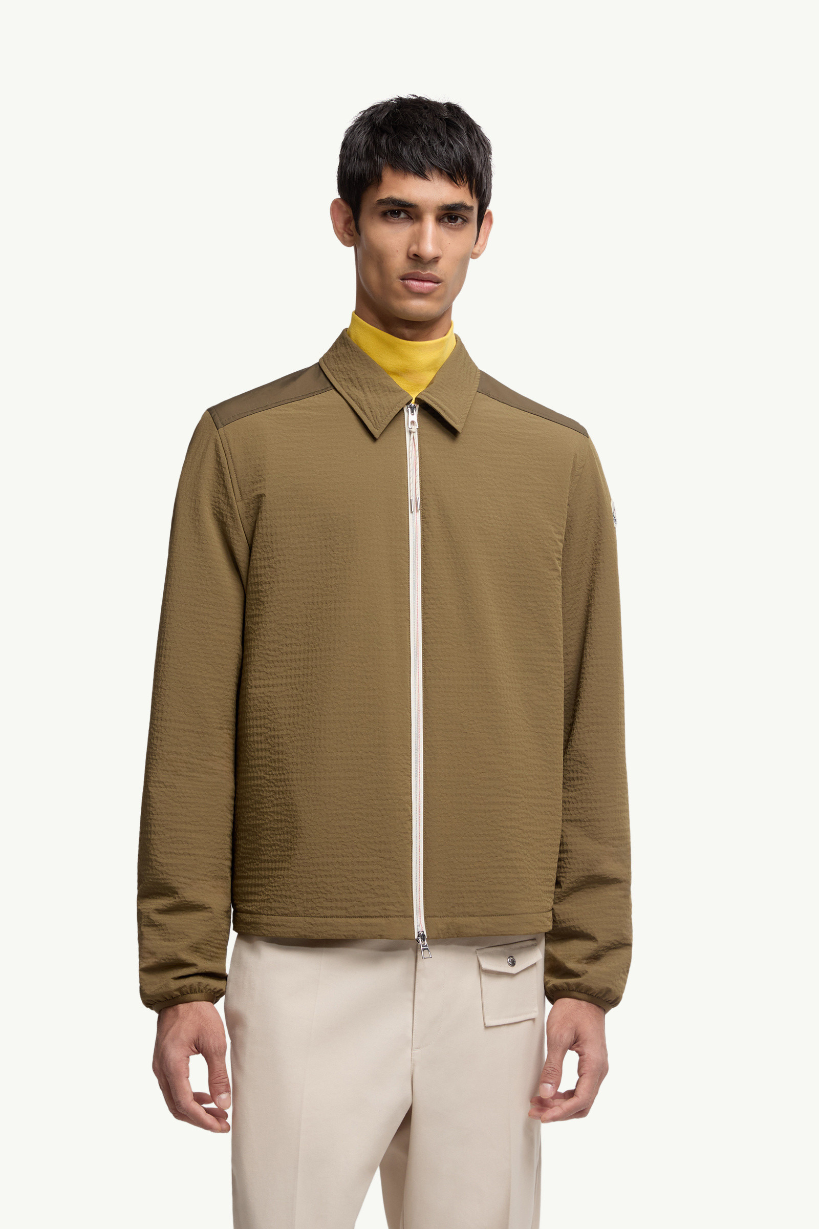 Padded Seersucker Zip-Up Shirt - 3