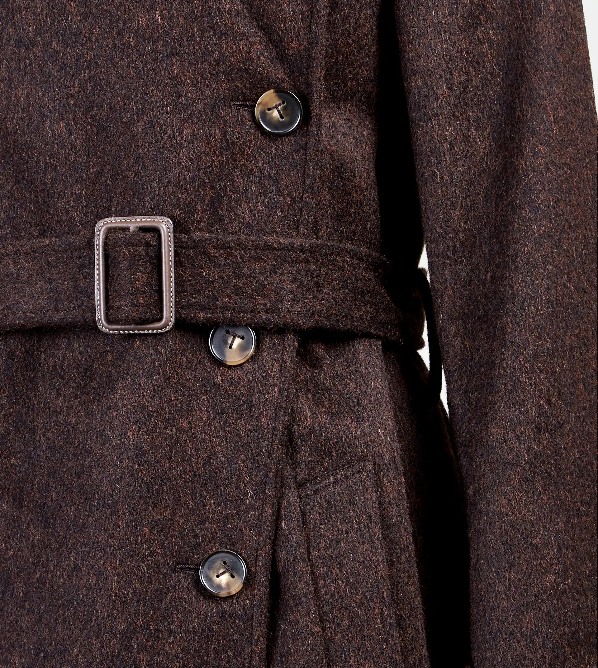 TRENCH COAT IN WOOL FELT - BROWN - 6
