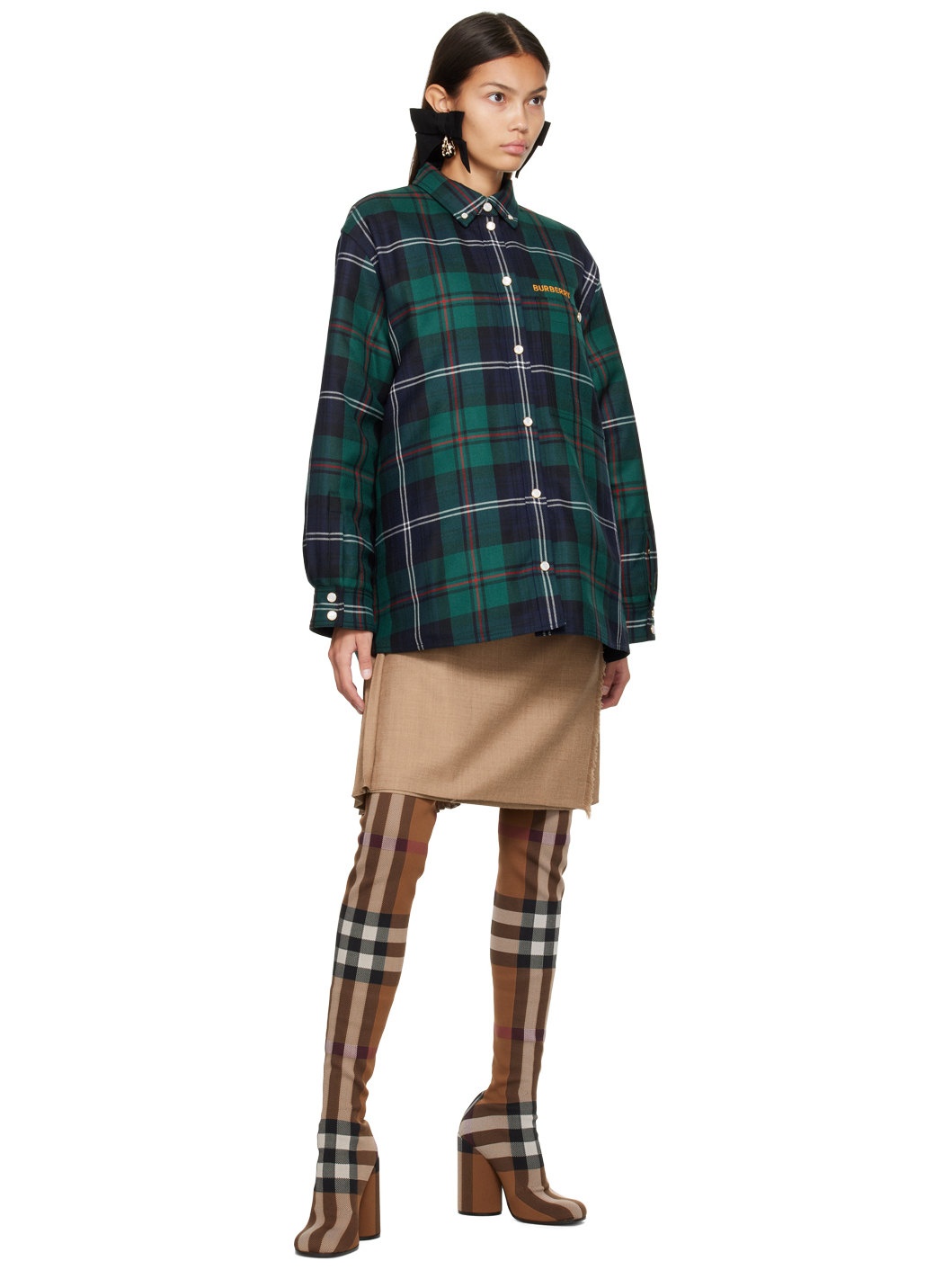 Brown Check Over-The-Knee Boots - 5
