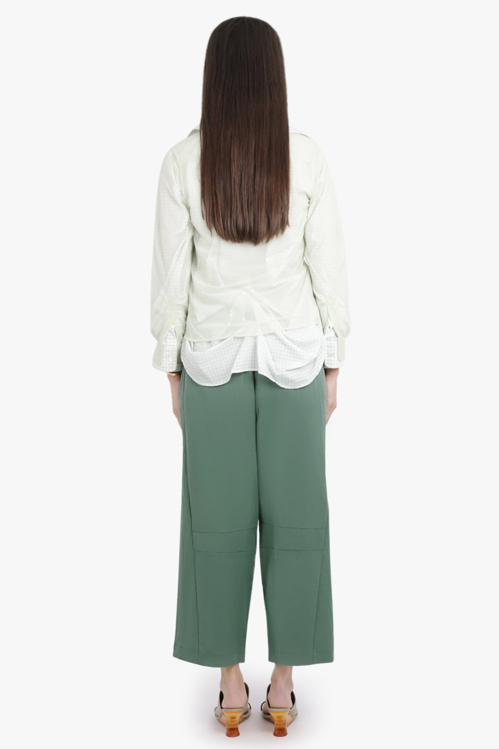 LOOSE FIT CROPPED DRAWSTRING PANT | GREEN - 5
