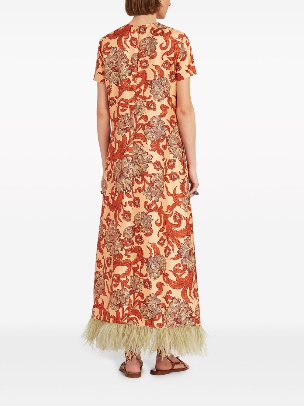 Swing feather-trimmed dress - 3