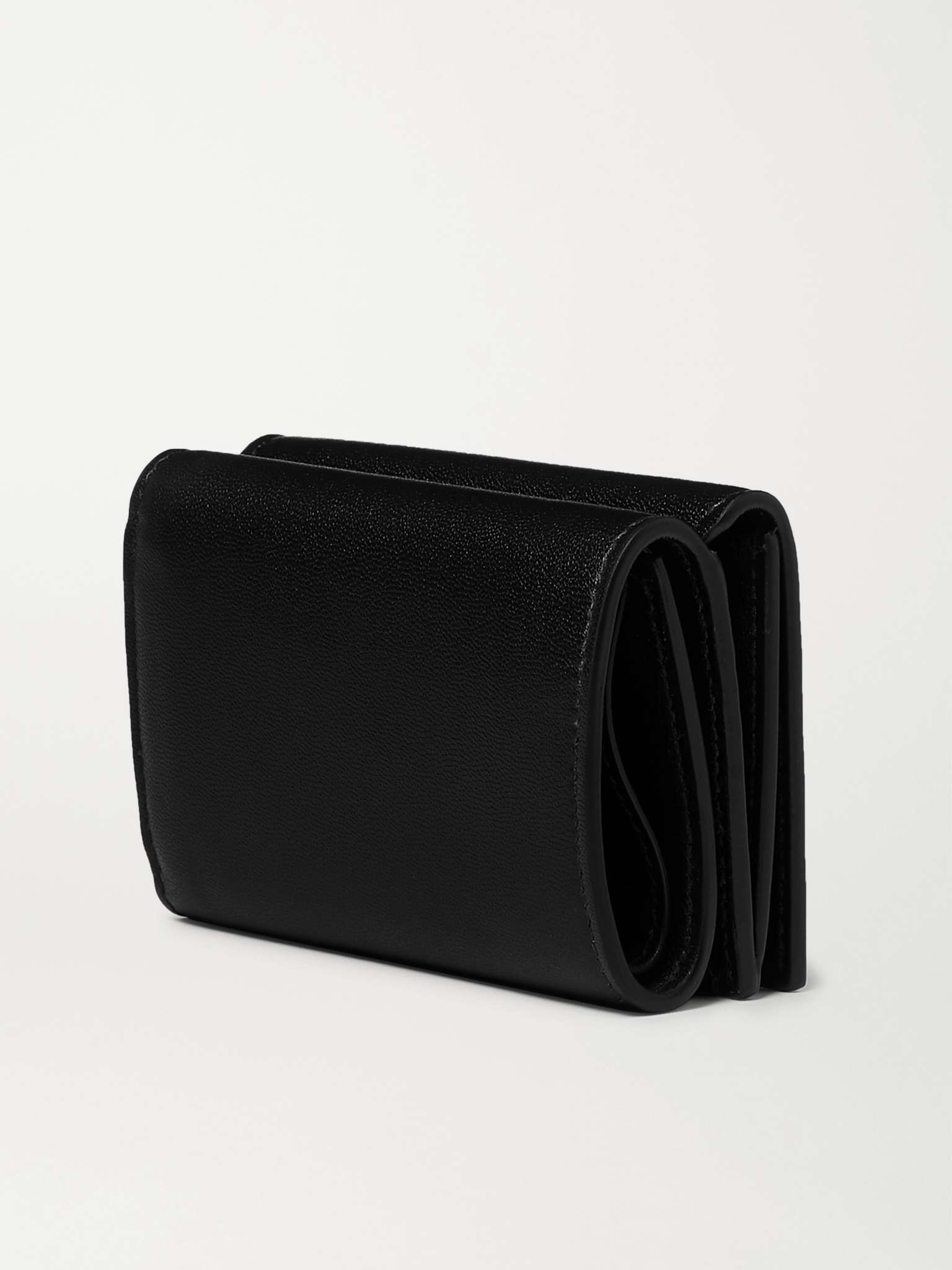 Logo-Print Leather Trifold Wallet - 3