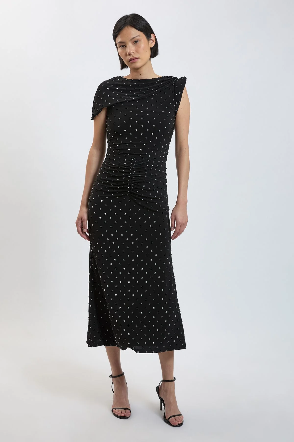 Petite Twist Detail Studded Jersey Maxi Dress - 1