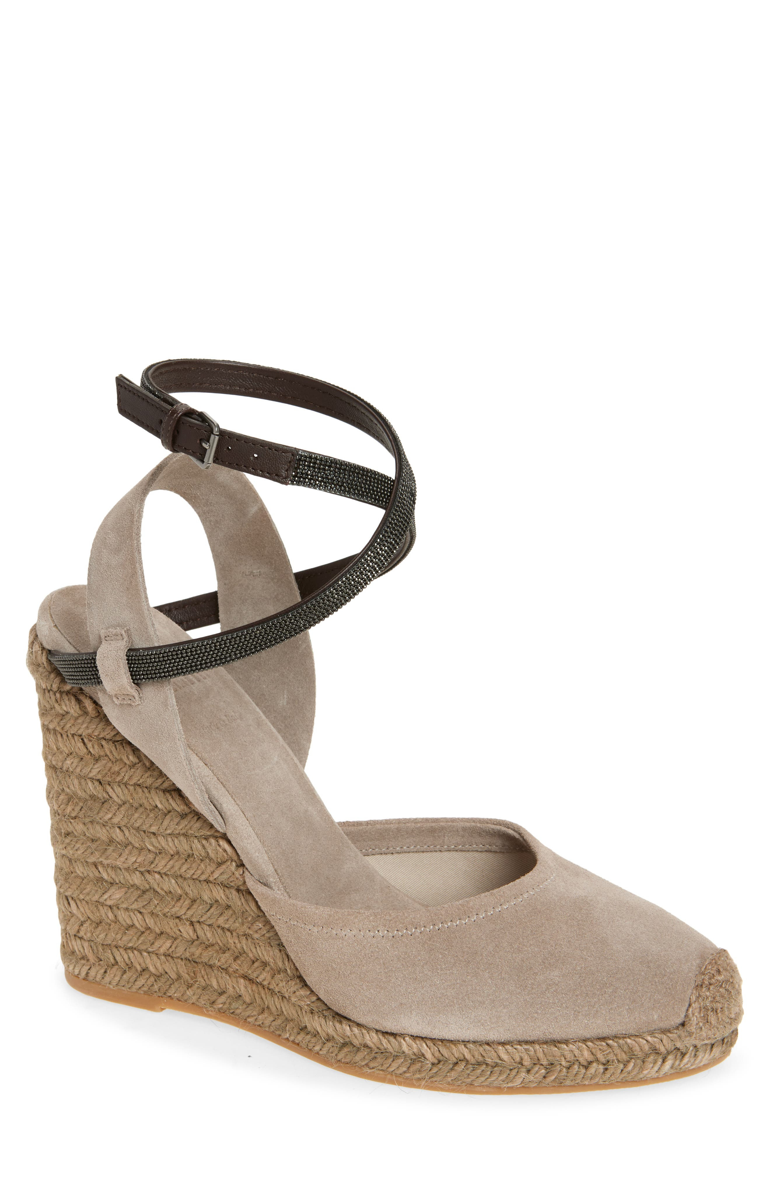 Monili Trim Espadrille Wedge Sandal - 1