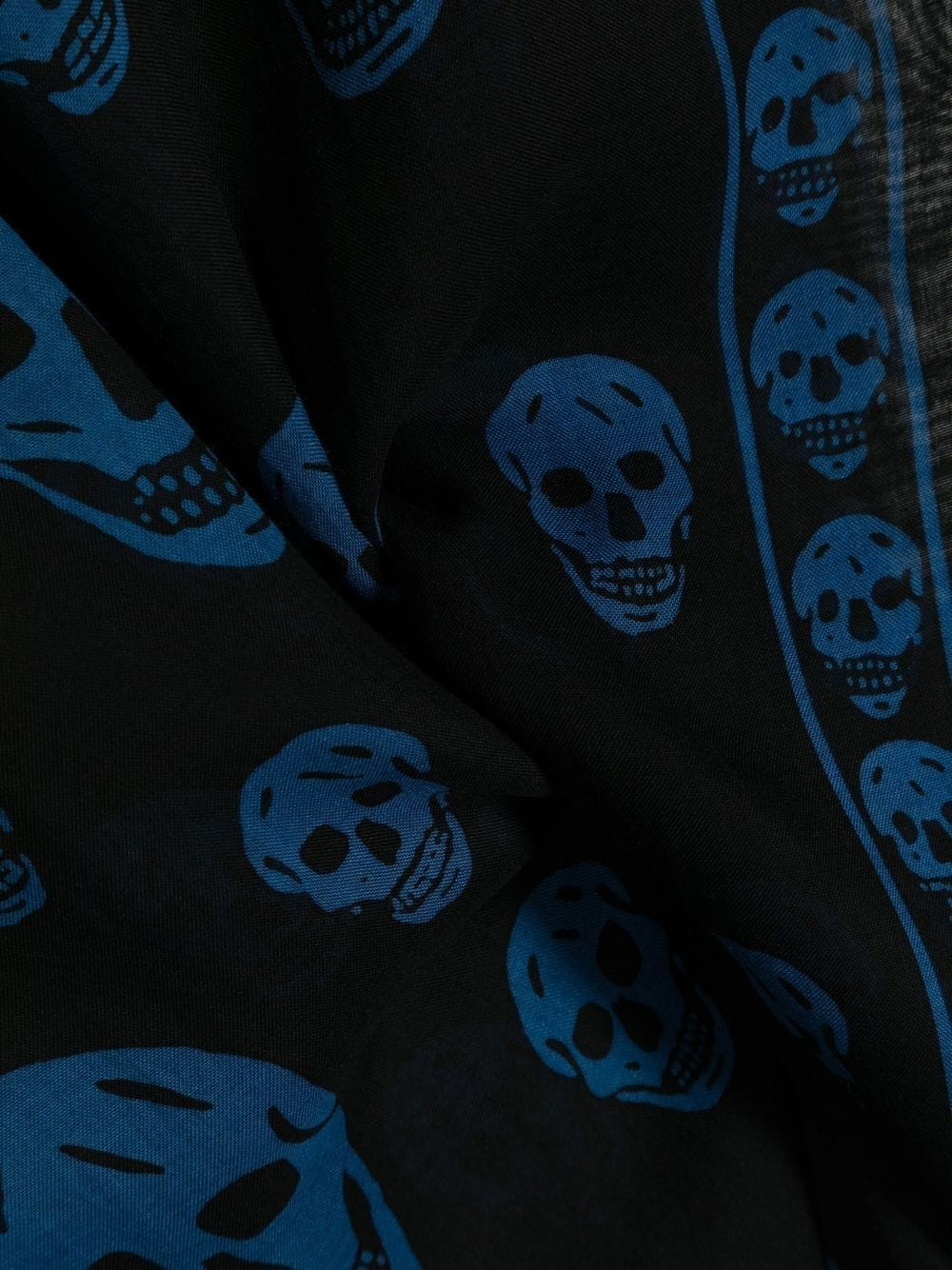 skull-print frayed-edge scarf - 3