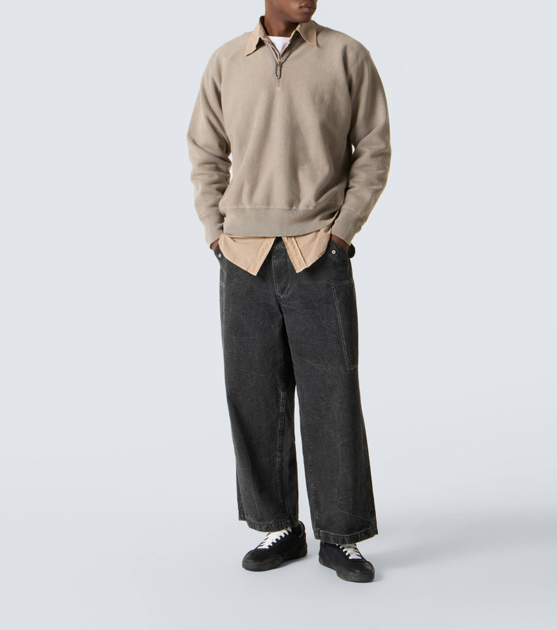 A.PRESSE Cotton jersey half-zip sweatshirt outlook