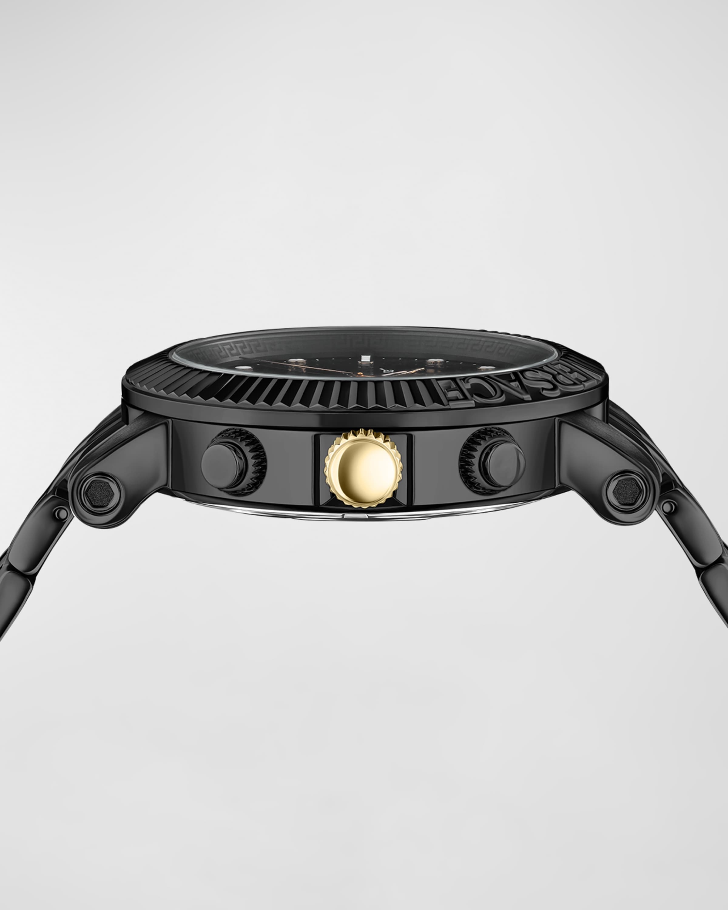 Men's V-Chrono Classic IP Black Bracelet Watch, 45mm - 3