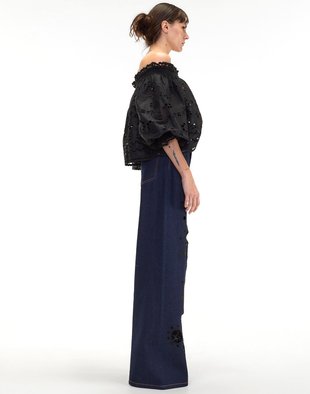 Embroidered Wide-leg Jean - 5