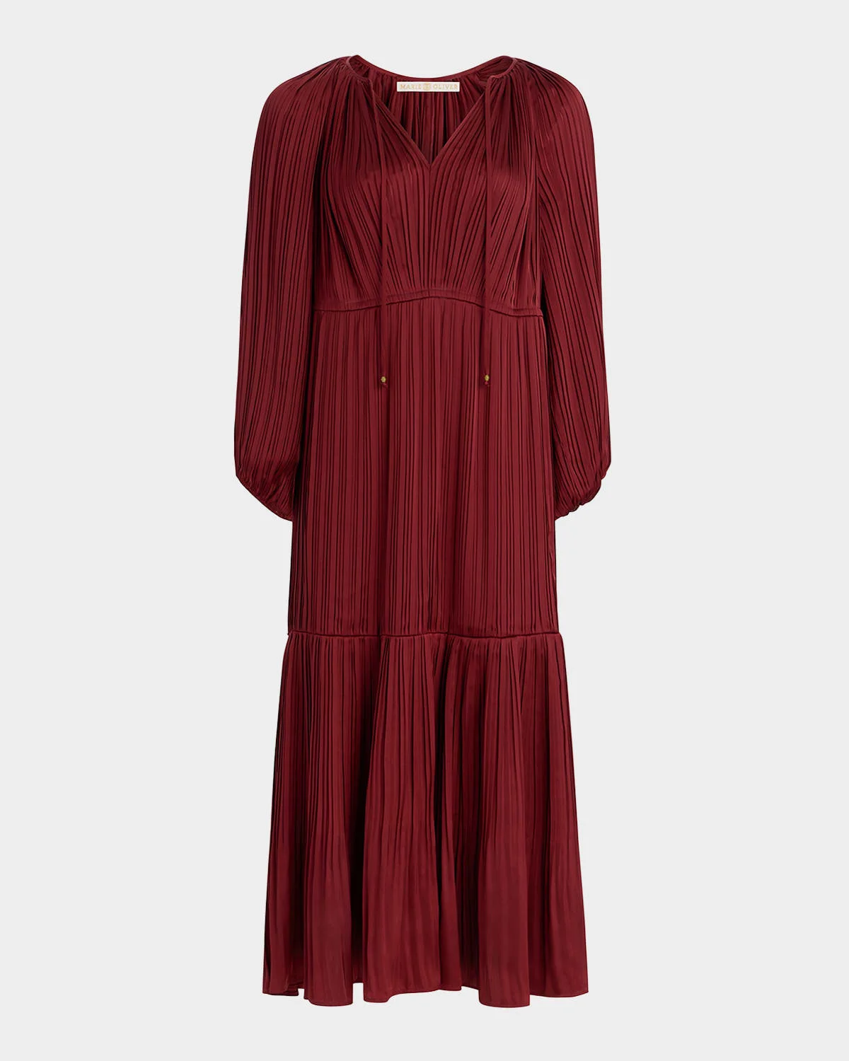 Perrin Pleated Raglan-Sleeve Maxi Dress - 1