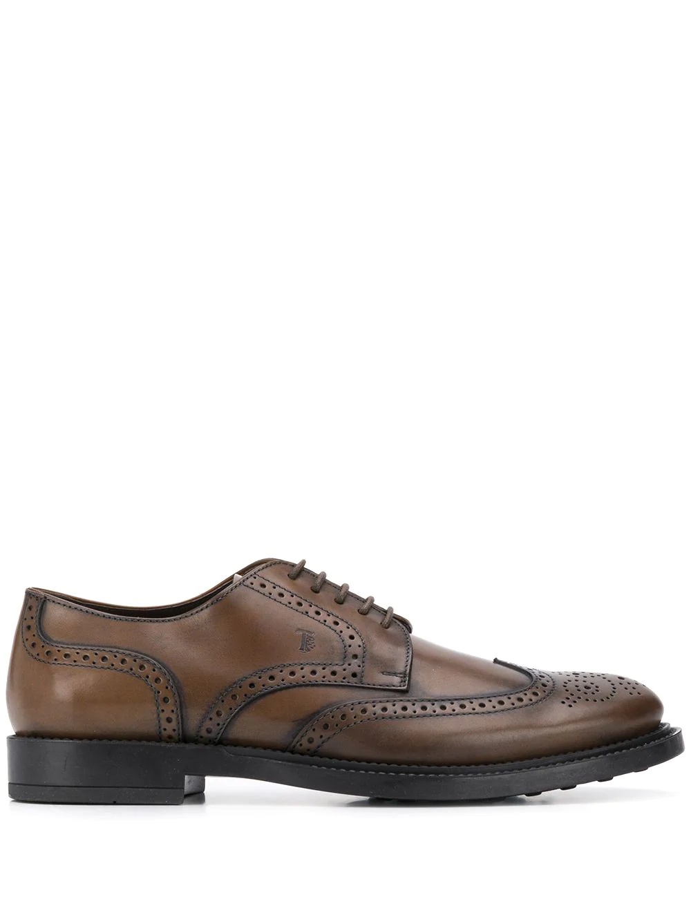 lace-up leather brogues - 1