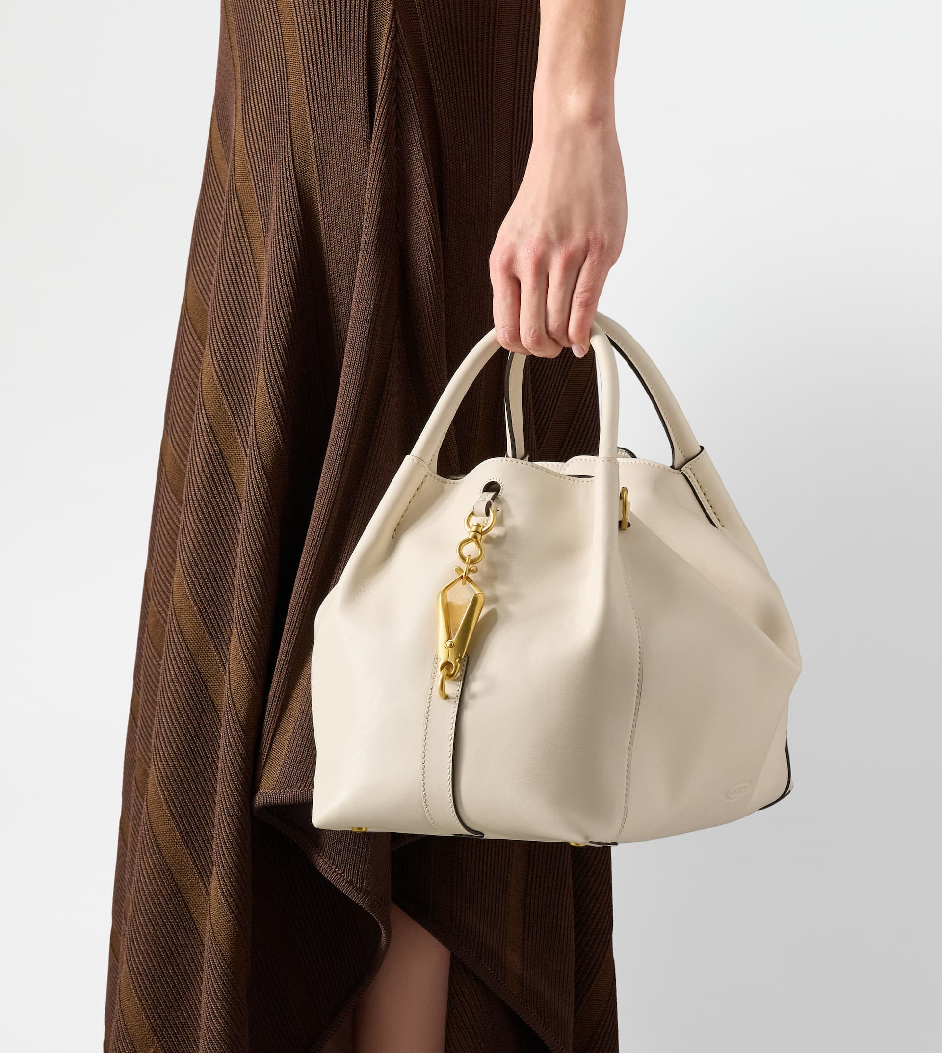 SATCHEL IN LEATHER SMALL - WHITE - 8